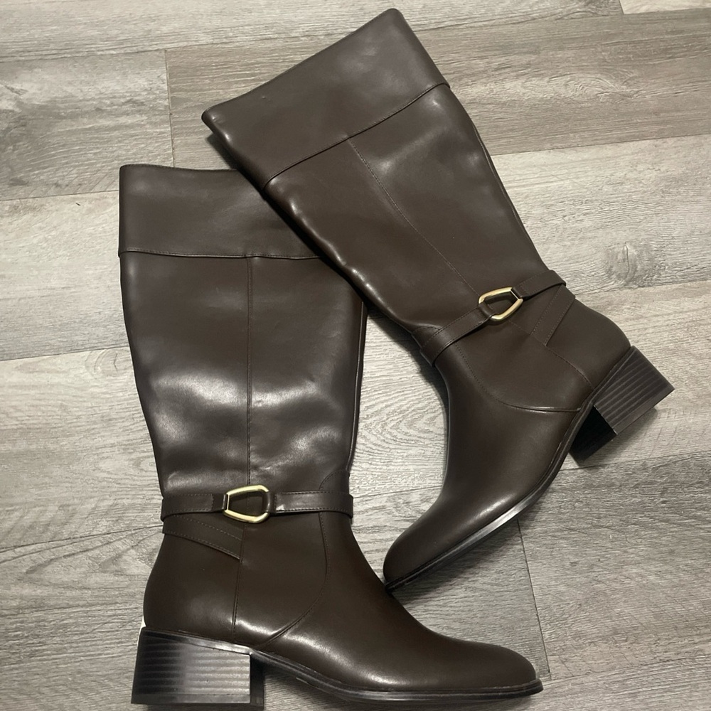 Bandolino Dennie Womens Tall Riding Boots Black 9.5M WC